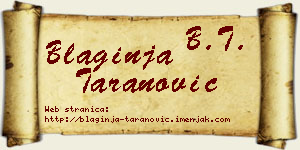 Blaginja Taranović vizit kartica